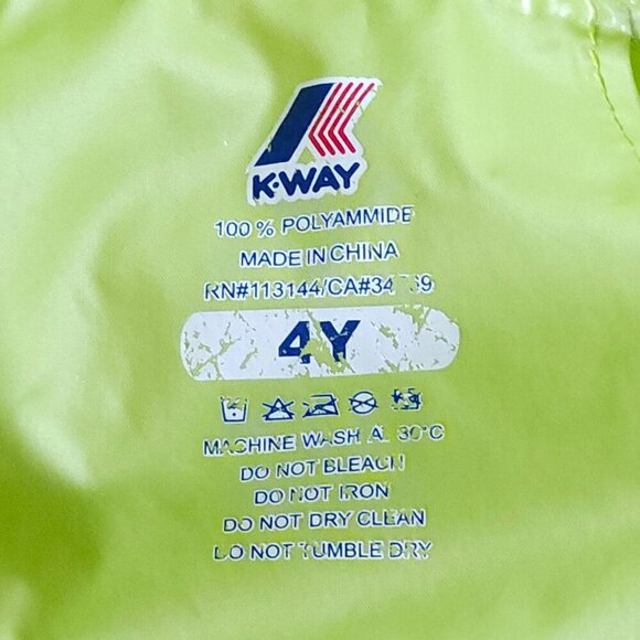 FUN KIDS KWAY Windbreaker Jacket Size 4Y KIDS Rain and Wind Jacket Packable - Picture 9 of 11